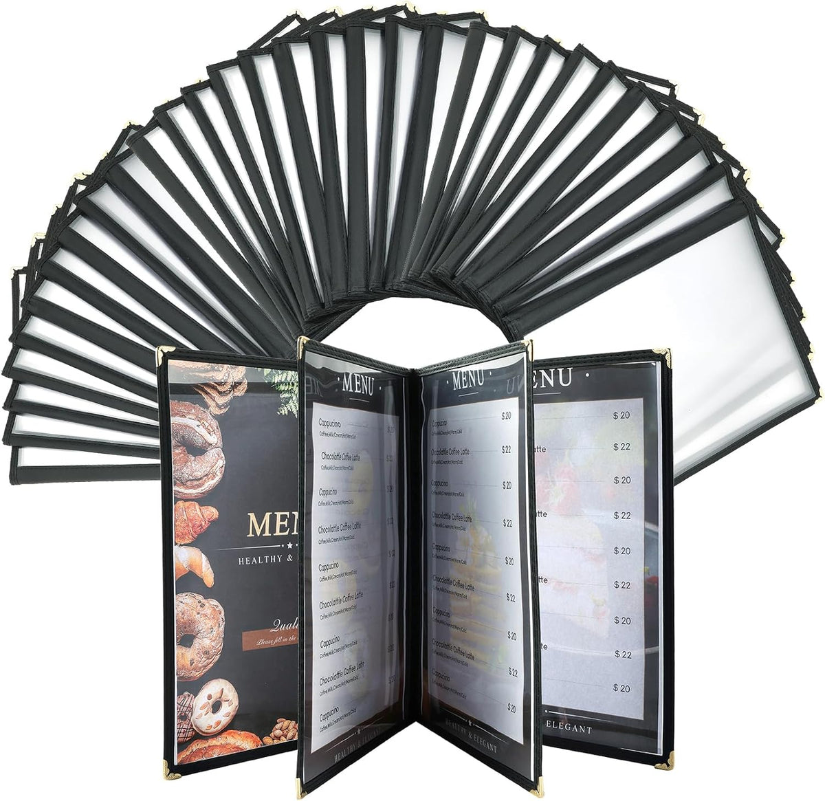 Fundas menú 8.5x11 pulg transparentes para café y restaurante