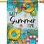 Bandera decorativa verano piscina hojas palma jardín