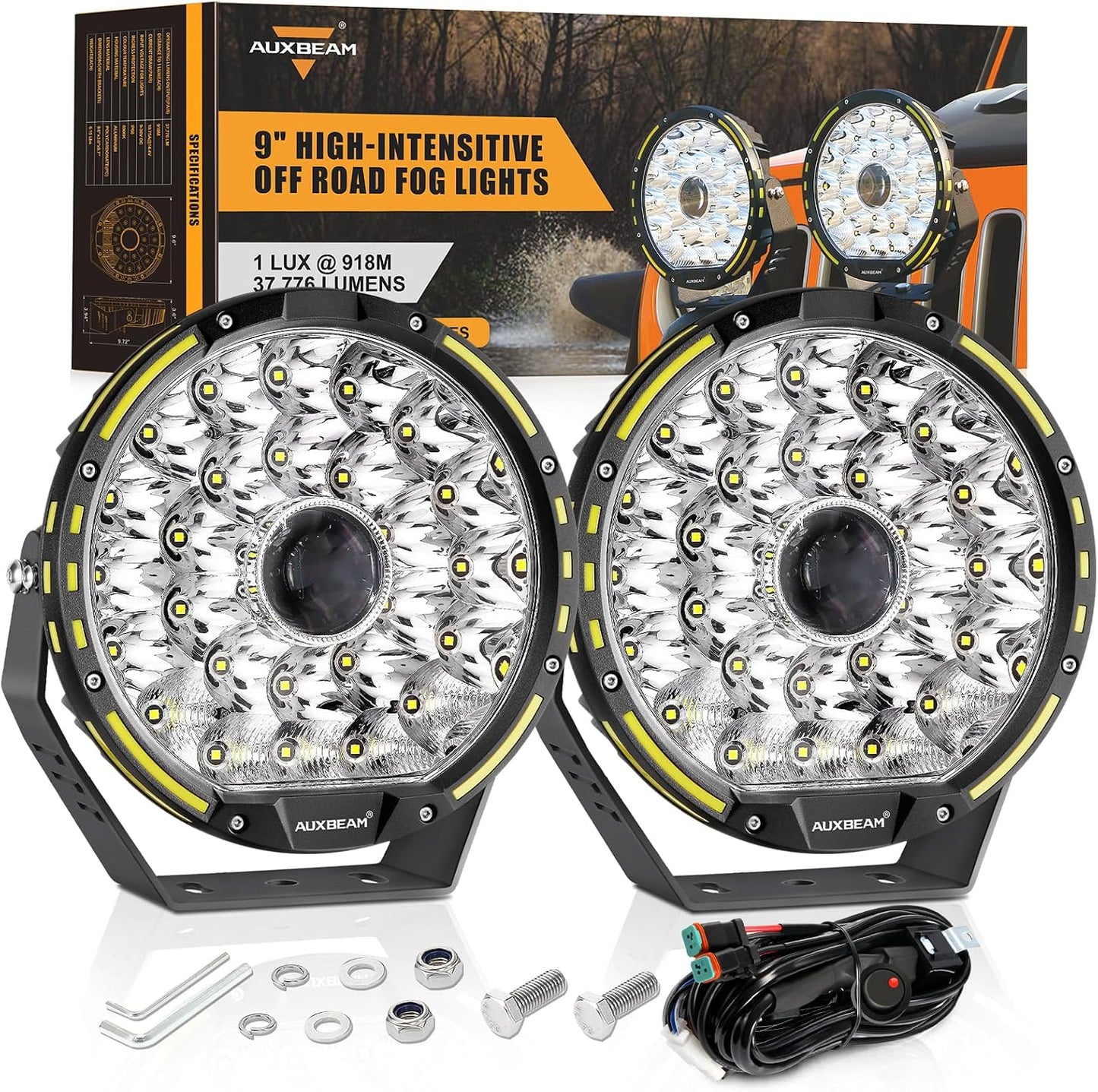 Barra luz LED 9pulg 270W 37776lm para camión Jeep ATV