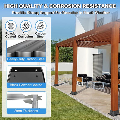 Base poste 4x4 soporte metal acero 20pzas