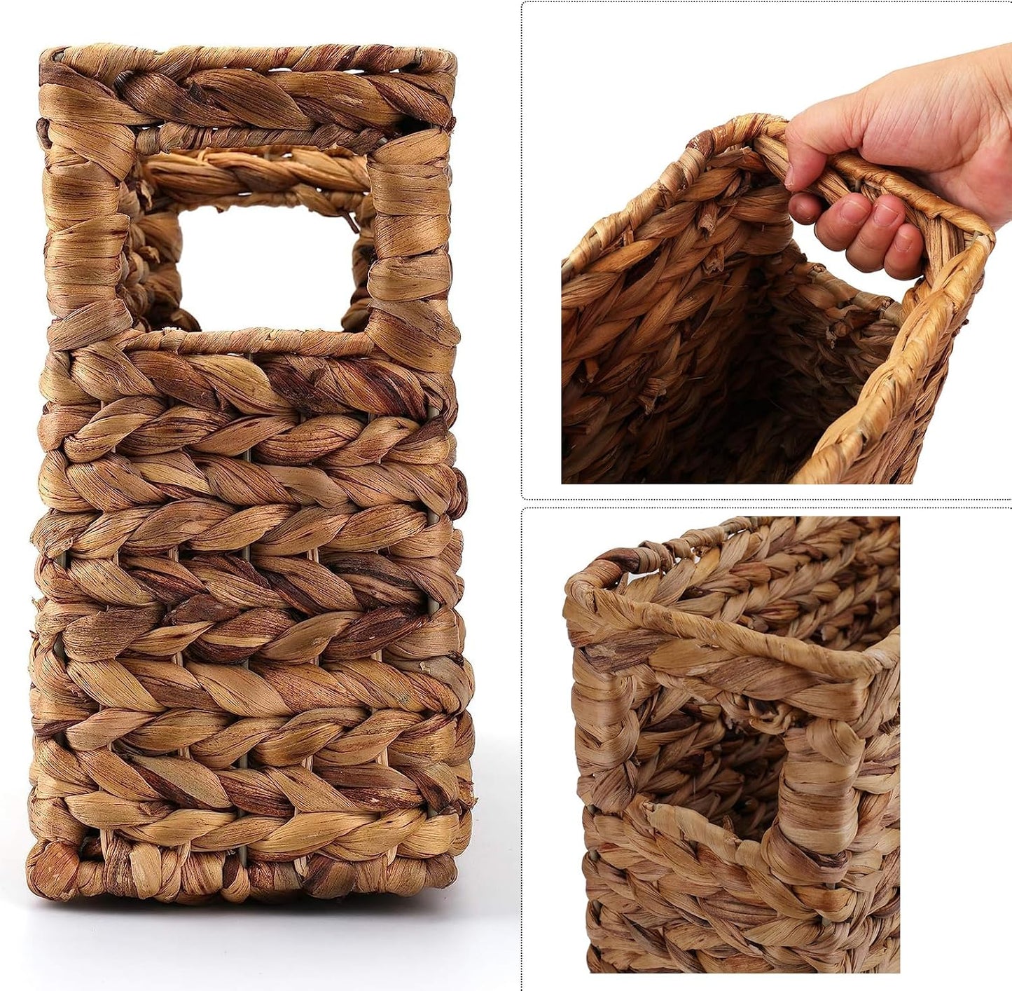 Cesta mimbre tejida jacinto decorativa hogar