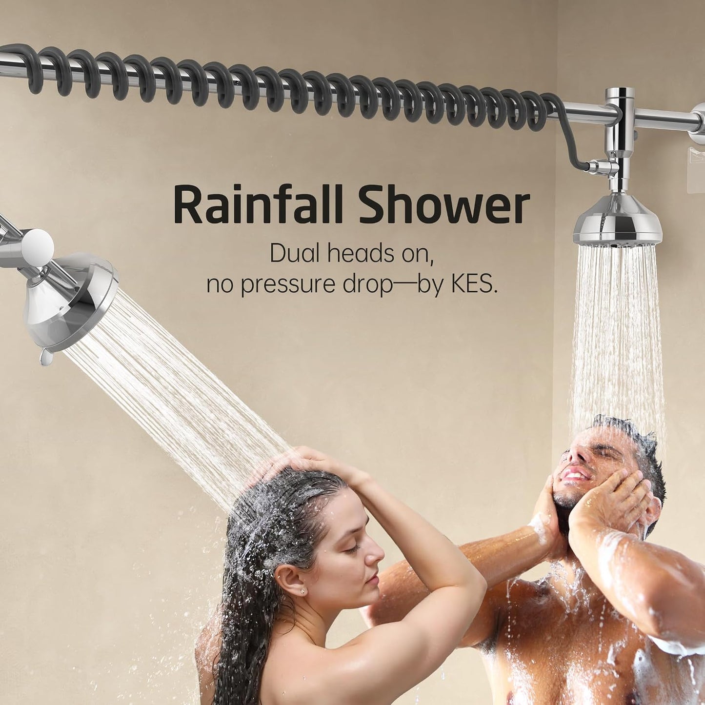 Cabezal ducha tándem doble spa 7 modos ajustable