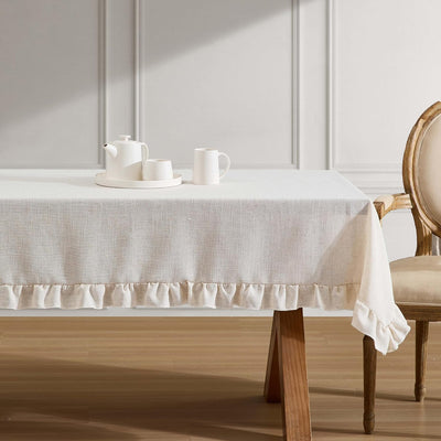 Mantel lujo con volantes lino 60x84pulg color gris pardo