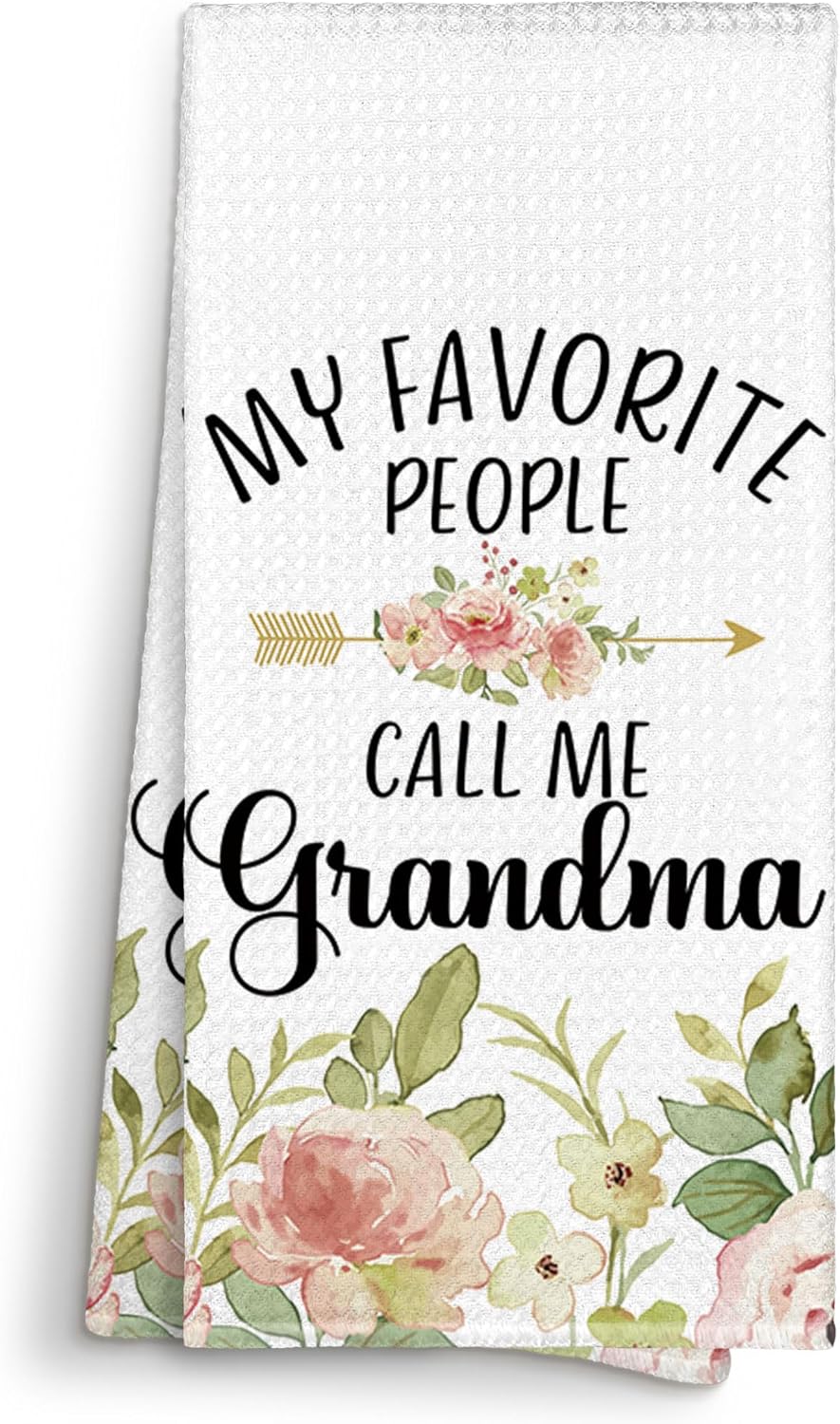 Toallas cocina florales regalo abuela 16x24