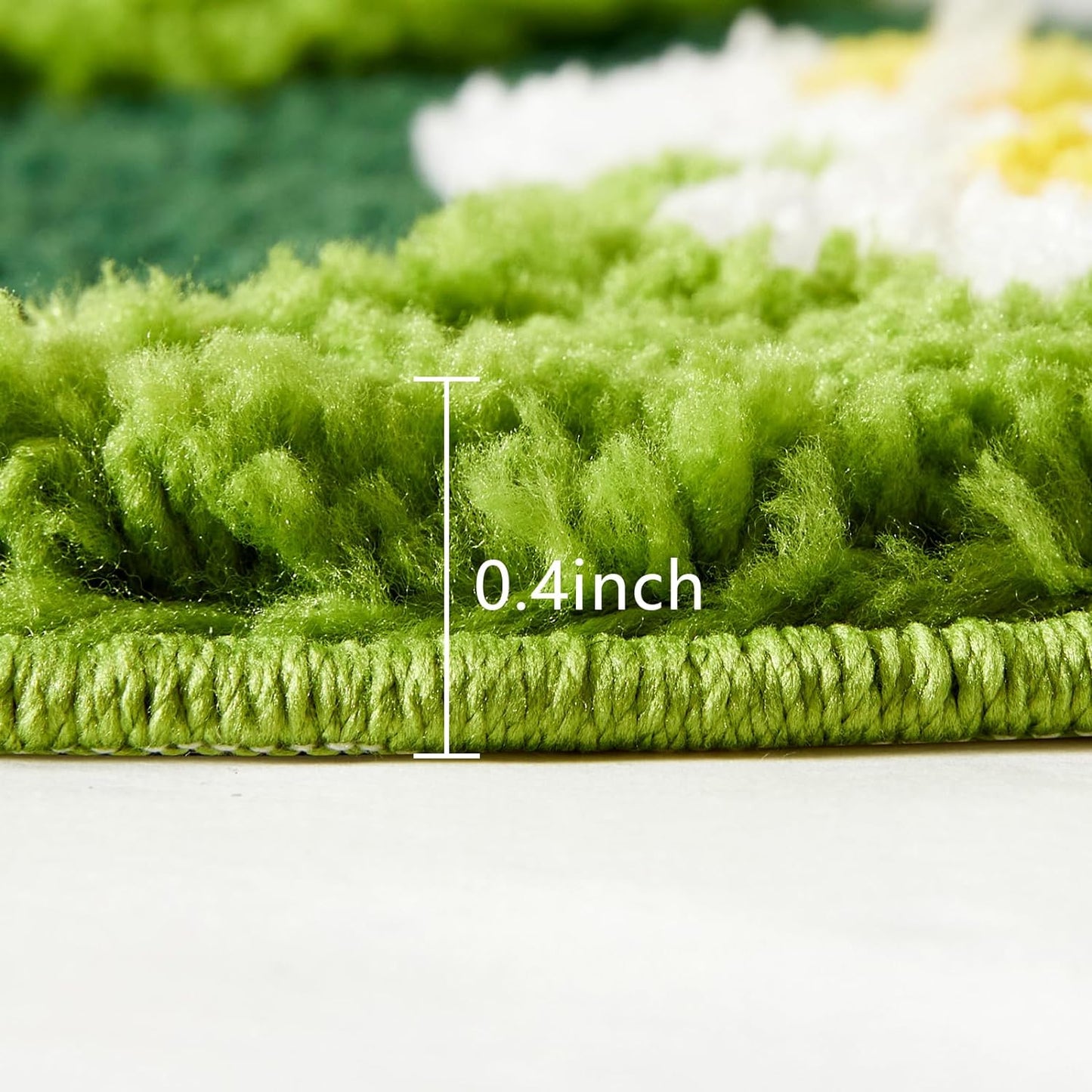 Alfombra baño microfibra hierba 16x24pulg antideslizante boho