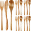 Set 12 Pzas Cubiertos Madera para Comer Cena