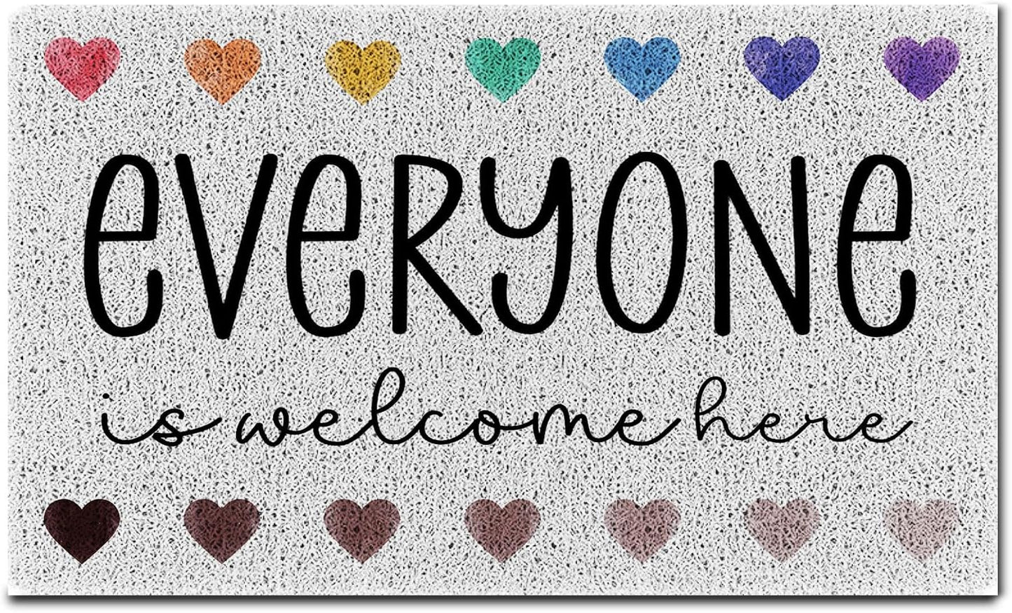 Felpudo arcoíris cuarto bebé peluche texto Everyone is