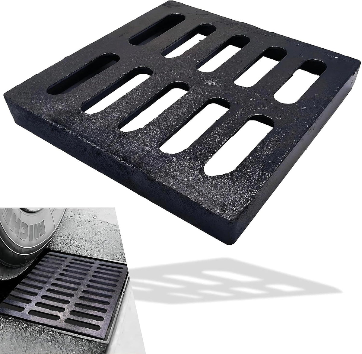 Rejilla drenaje hierro fundido 9x9pulg lavabo NDS