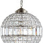 Candelabro colgante LED cristal/metal 16pulg