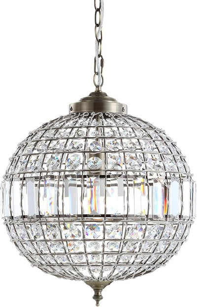 Candelabro colgante LED cristal/metal 16pulg
