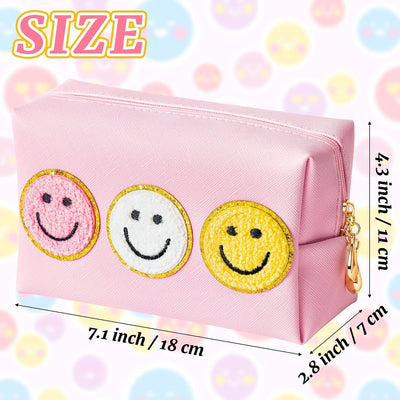 Bolsa maquillaje cosmética universitaria rosa con cremallera