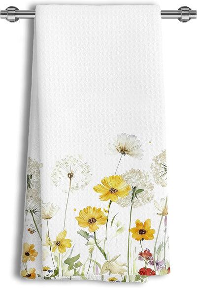 Toallas cocina florales acuarela primaveral absorbente 16"