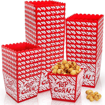 30 Cajas Palomitas 3.8x3.8pulg Reutilizables Rayas