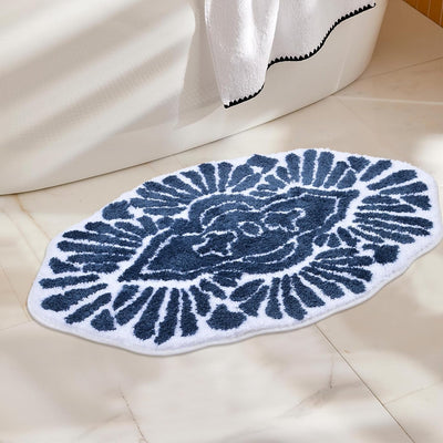 Alfombras baño bohemias antideslizantes 20x32" color azul