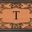Tapete doble paisley hule fibra coco monograma T Uriel 30x60