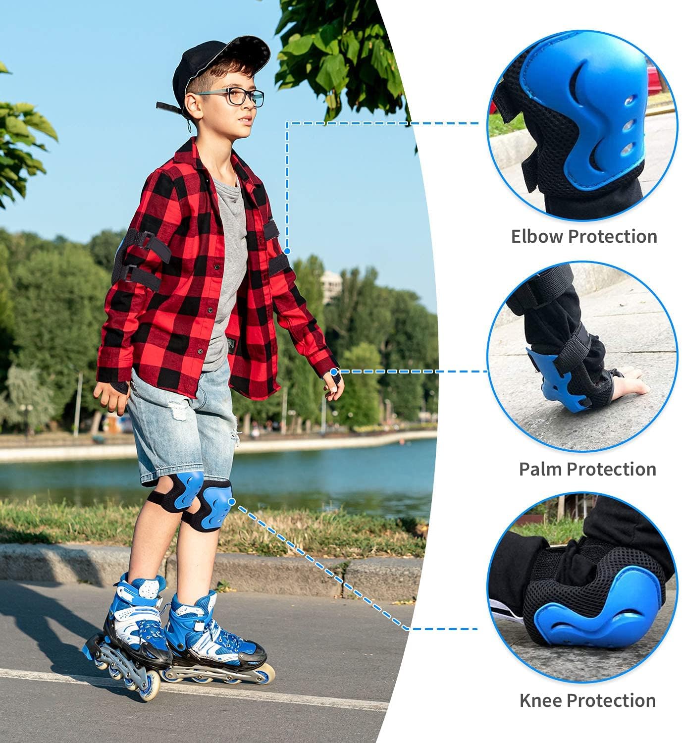 Rodilleras coderas niños 3-15 años kit patines
