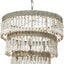 Candelabro redondo 3 niveles con cuentas madera