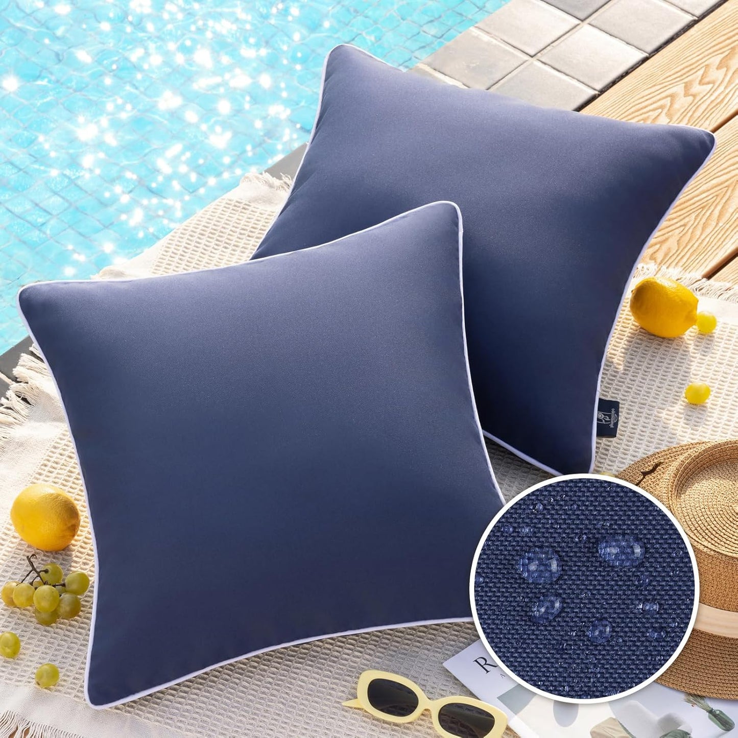 2 Pzas Fundas Almohada Cuadradas Impermeables 18x18"