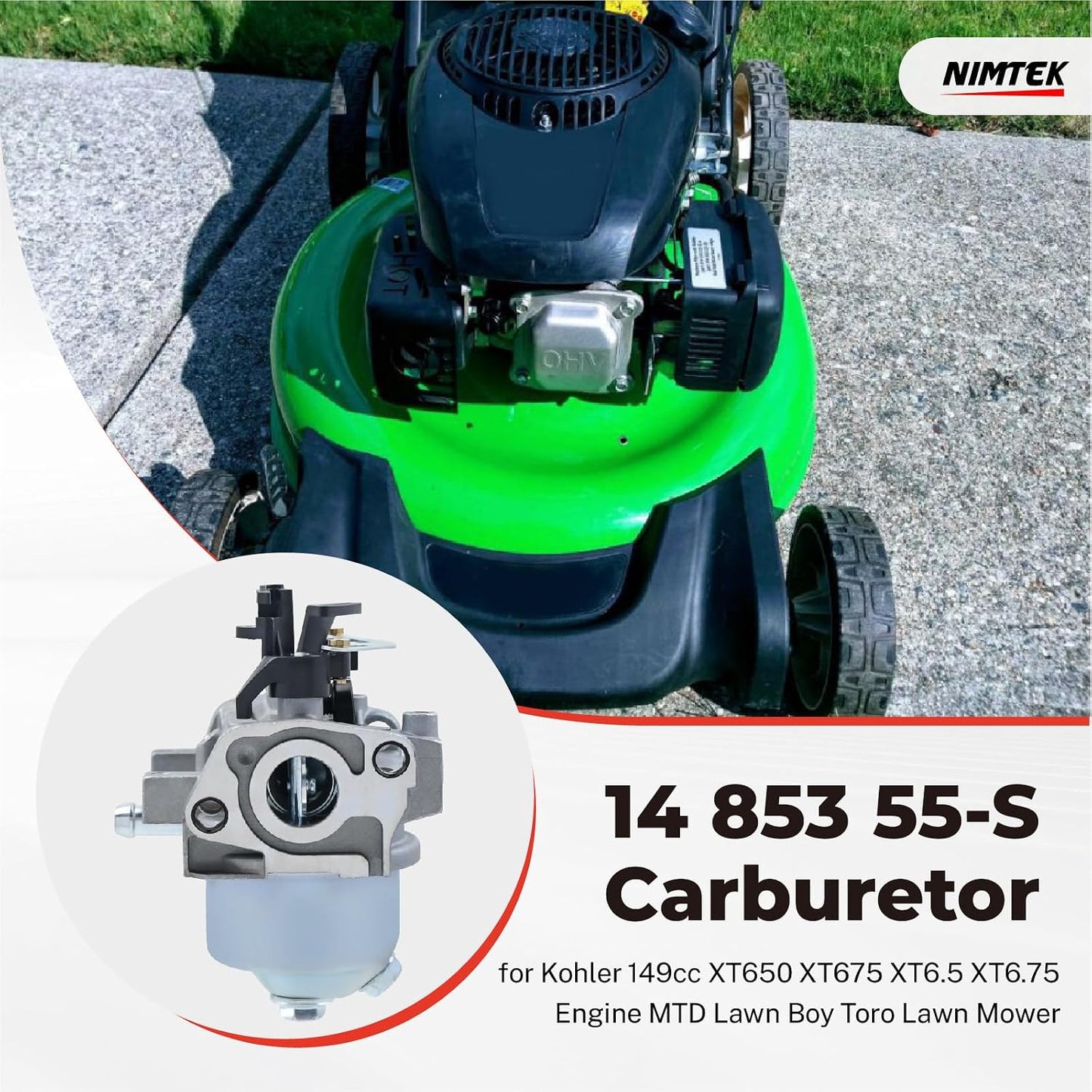 Carburador Kohler XT6.5 XT6.75 Motor MTD