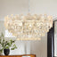 Candelabro moderno de cristal con flores cromado 24pulg