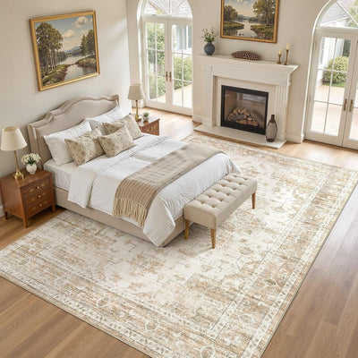 Alfombras lavables 9x12ft antideslizantes beige