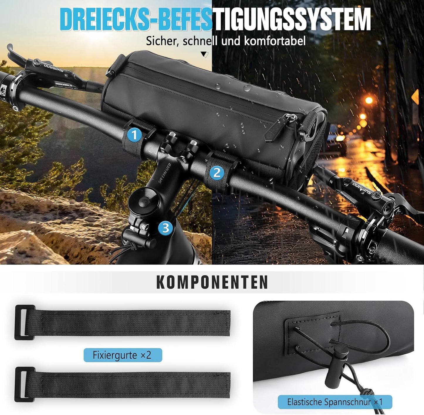 Bolsa manillar bicicleta impermeable 2.4L