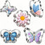 5 Pzas Cortadores Galletas Flores Mariposa Acero Inox