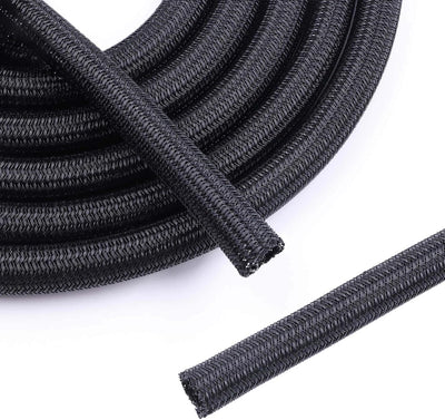 Funda cable trenzada 1/2pulg protector gatos 10ft negro