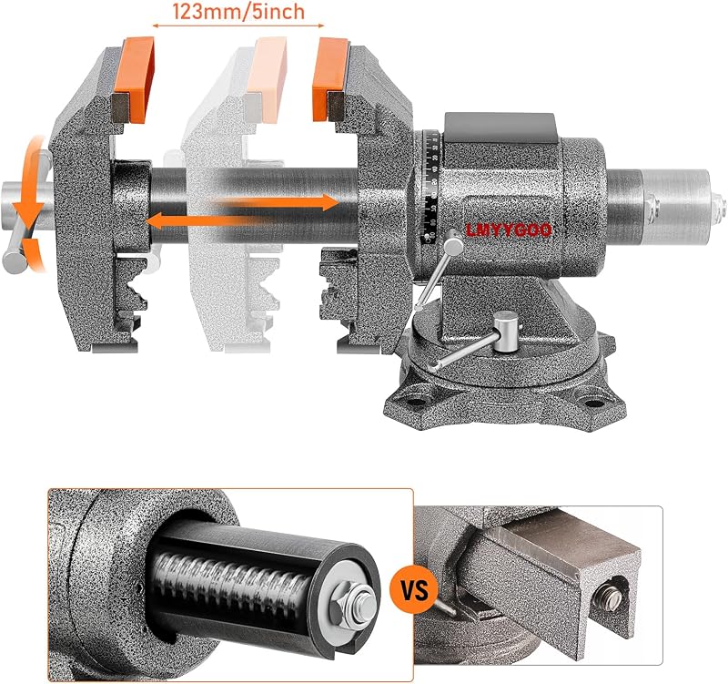 Tornillo banco 15,24cm mordaza 12,70cm base giratoria 360°