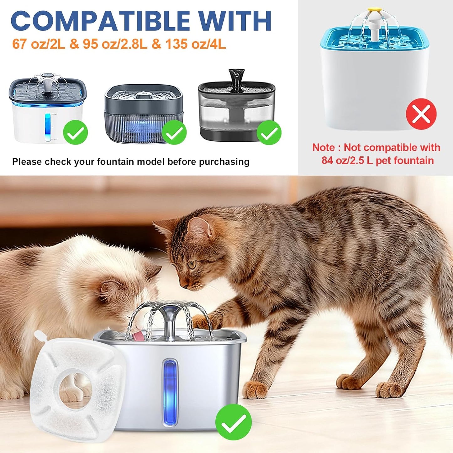 40 Filtros Carbono Agua Mascotas Dispensador Automático
