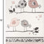 Alfombra niños 4x6ft diseño pájaros rosa y marfil