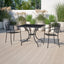 Mesa patio acero cuadrada negra 35.5pulg interiores