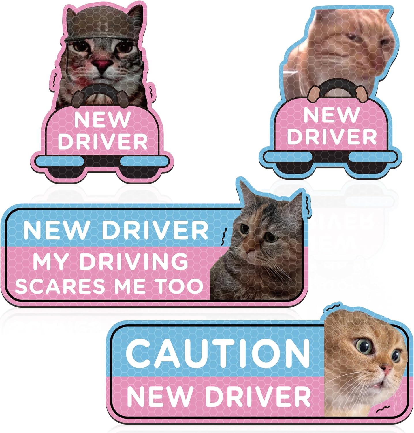 4 imanes gato divertido adhesivo para parachoques coche
