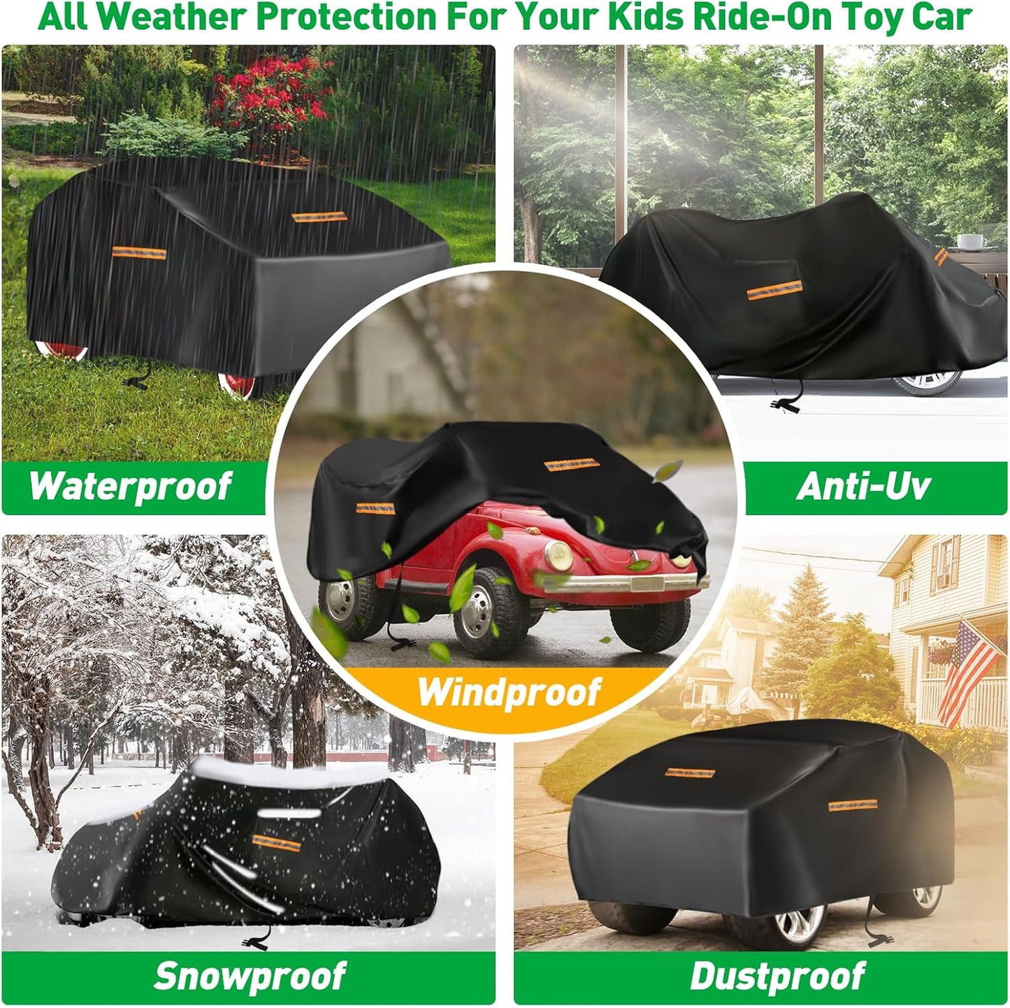 Funda coche niños 55x33x32" para ruedas eléctricas