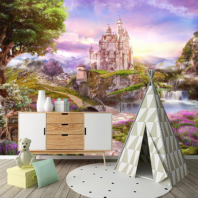 Papel tapiz infantil Pink Castle 85x118pulg