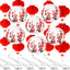 30 Faroles rojos con flor de cerezo LED 12pulg decoración hogar