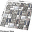 Azulejos mosaico vidrio gris plateado cocina baño