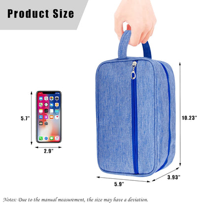 Bolsa aseo personal tela Oxford impermeable para viaje azul