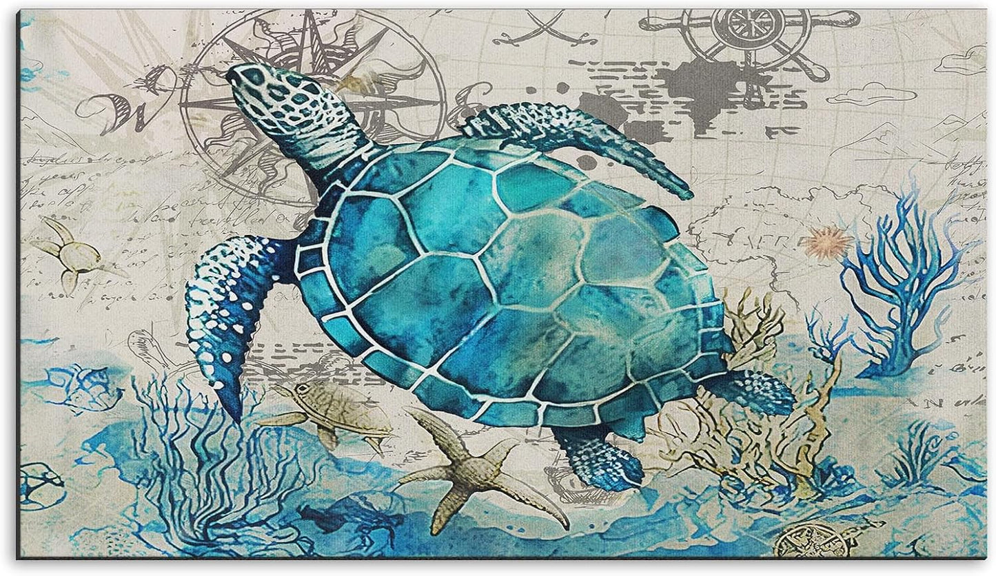 Tapete decorativo tortuga marina 17x30" antiderrap
