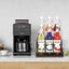 Estante licor 2 escalones organiz. 6 botellas café con asas