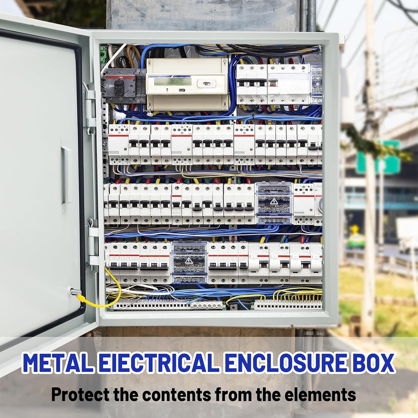 Caja eléctrica NEMA 4X acero 24x24x12pulg impermeable