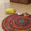 Alfombra redonda algodón 6ft estilo bohemio para interiores