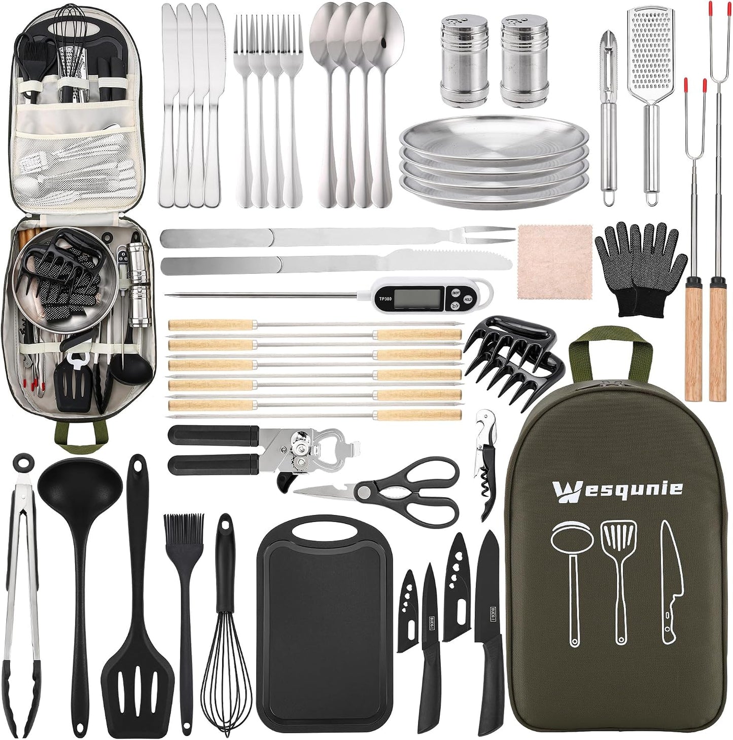 Set utensilios cocina camping senderismo barbacoa