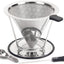 Gotero de acero inoxidable para café filtro reutilizable sin papel cafetera metal taza extraíble con cuchara y cepillo