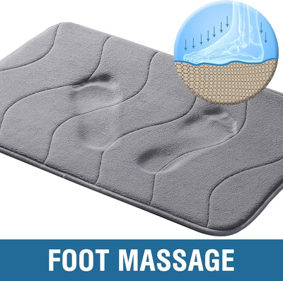Alfombra baño espuma viscoelástica antideslizante 24x17 gris