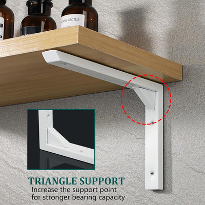 2 Soportes Estante Acero Inox Triangular Pared