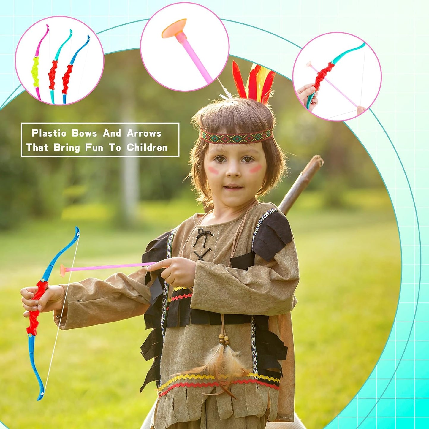 Set 12 Flechas de Plástico Set Arco para Niños