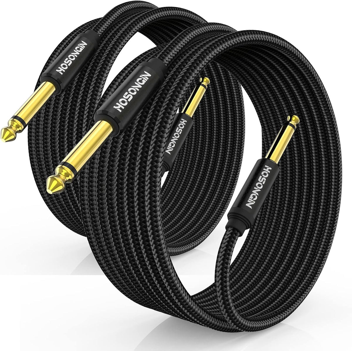 2 Cables Guitarra 1/4pulg Blindado Trenzado Nylon