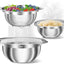 3 Pzas Colador Acero Inox con Tazón 2.0qt y 3.0qt