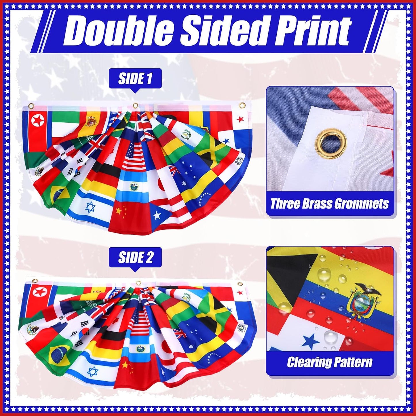 6 Pzas Banderín del Mundo 1.5x3pies Decoración Eventos